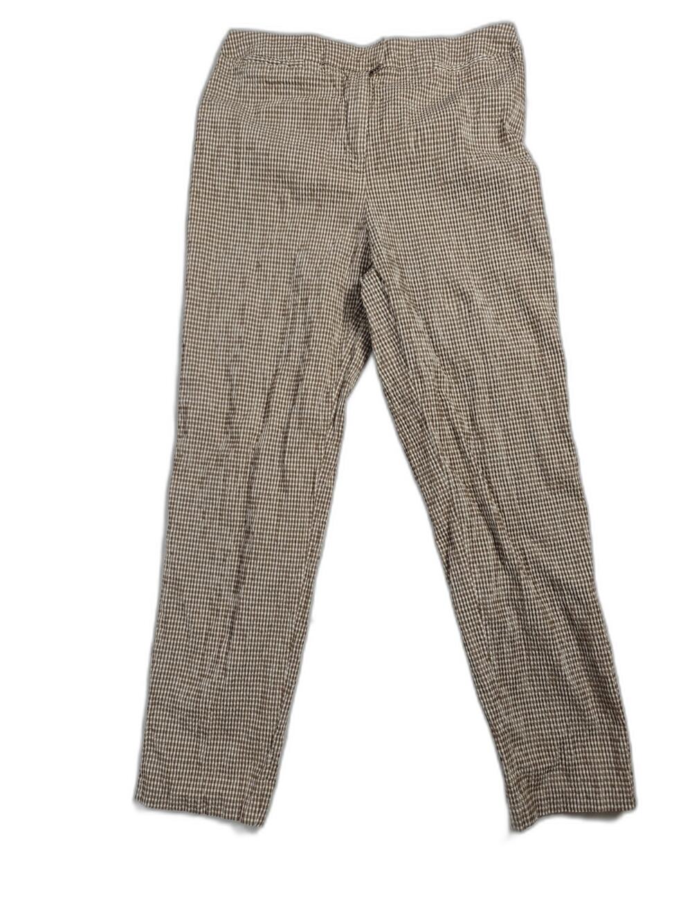 Womens Piazza Sempione Capri Pants Brown White Size 12
